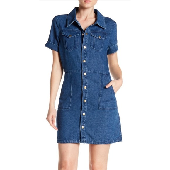 Alexia Admor Denim Romina Shirt Dress Medium - Picture 1 of 16